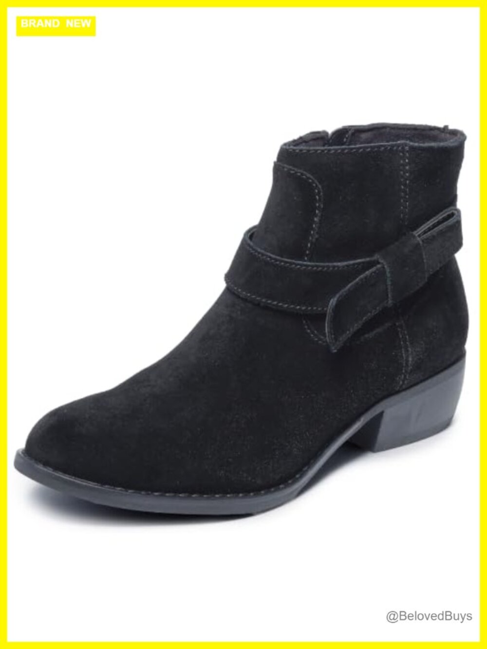 Suede Western Ankle Bootie with Memory Foam and Scotchgard